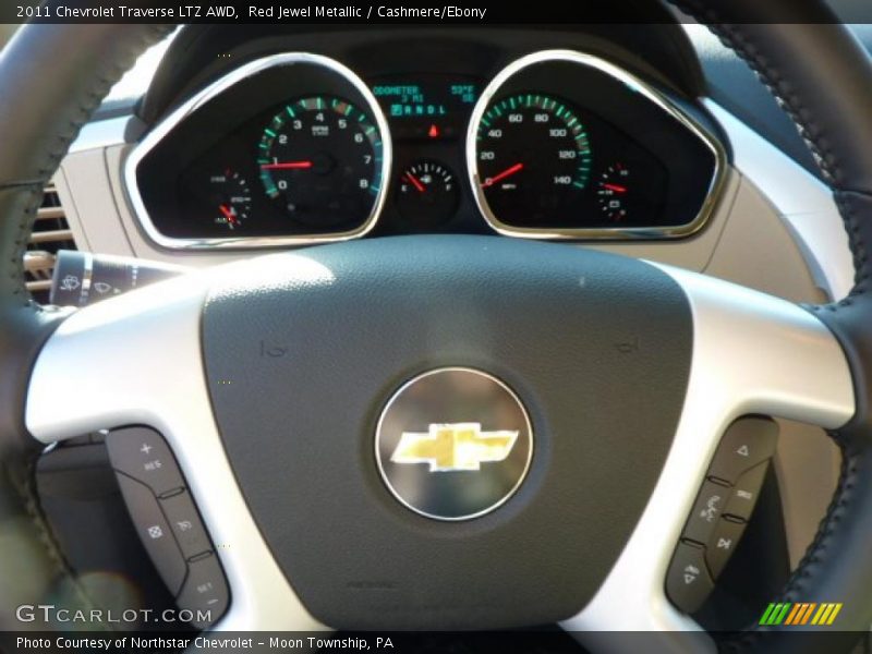 Red Jewel Metallic / Cashmere/Ebony 2011 Chevrolet Traverse LTZ AWD