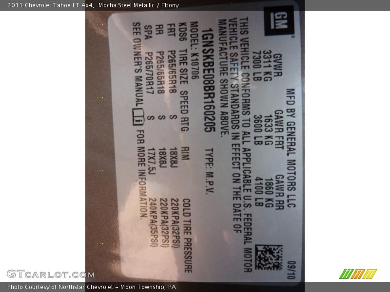 Mocha Steel Metallic / Ebony 2011 Chevrolet Tahoe LT 4x4