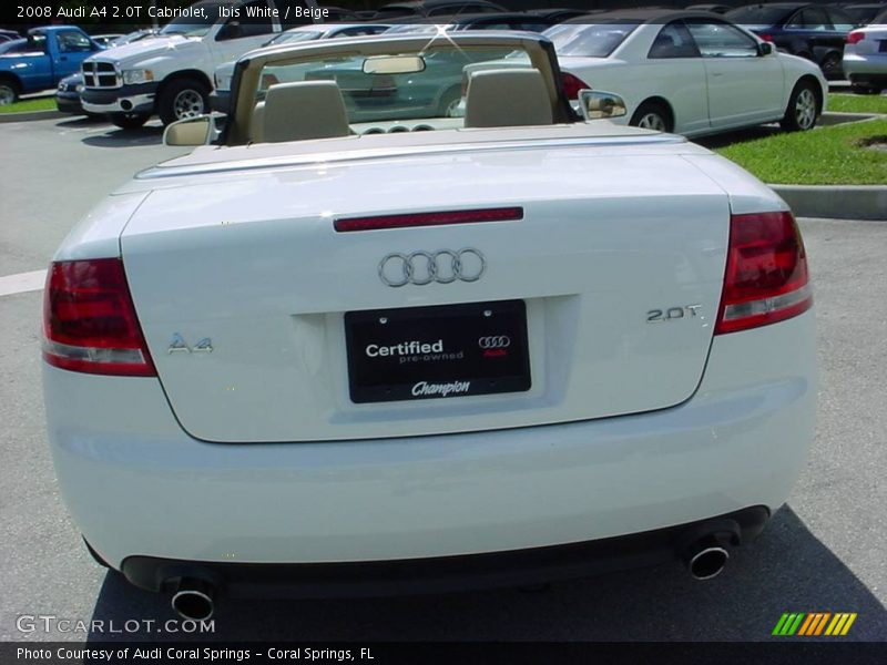 Ibis White / Beige 2008 Audi A4 2.0T Cabriolet