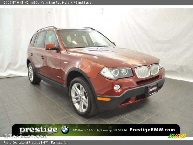 Vermillion Red Metallic / Sand Beige 2009 BMW X3 xDrive30i