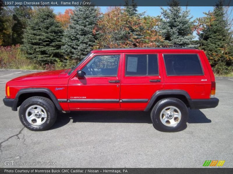 Flame Red / Grey 1997 Jeep Cherokee Sport 4x4