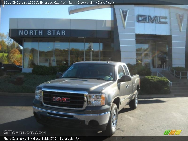 Storm Gray Metallic / Dark Titanium 2011 GMC Sierra 1500 SL Extended Cab 4x4