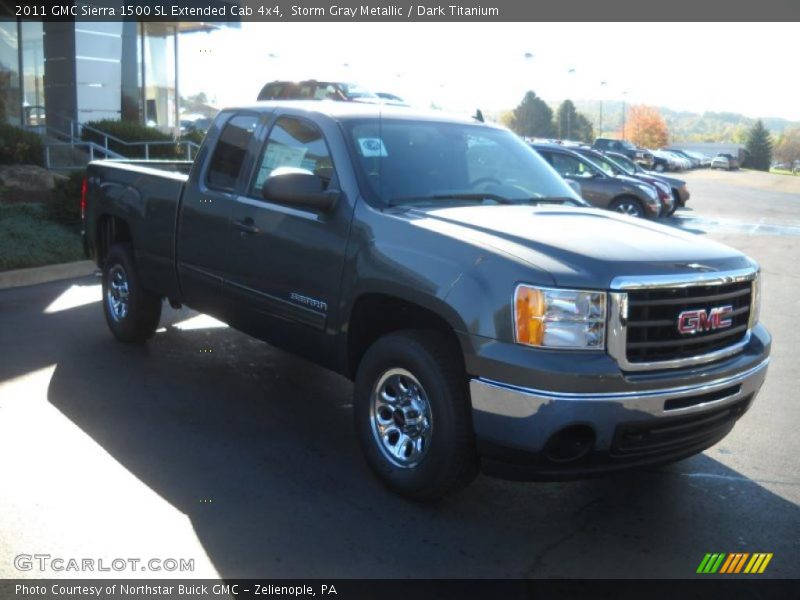 Storm Gray Metallic / Dark Titanium 2011 GMC Sierra 1500 SL Extended Cab 4x4