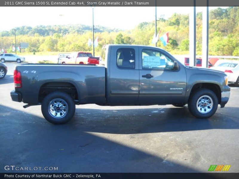 Storm Gray Metallic / Dark Titanium 2011 GMC Sierra 1500 SL Extended Cab 4x4