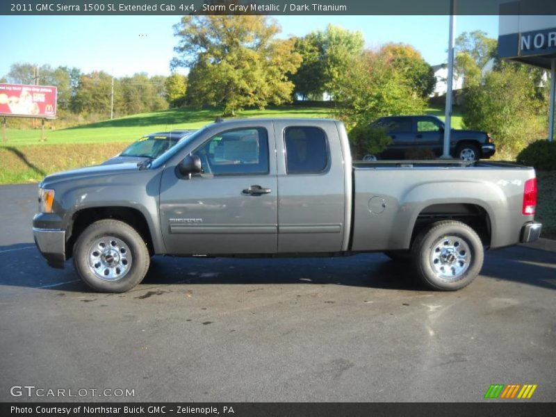 Storm Gray Metallic / Dark Titanium 2011 GMC Sierra 1500 SL Extended Cab 4x4