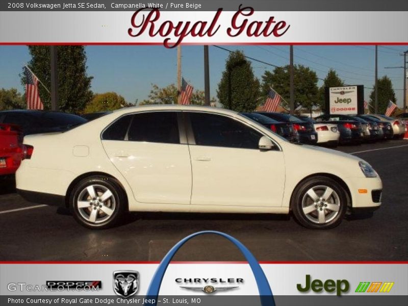 Campanella White / Pure Beige 2008 Volkswagen Jetta SE Sedan