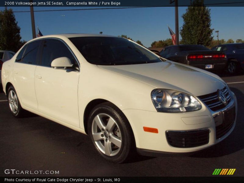 Campanella White / Pure Beige 2008 Volkswagen Jetta SE Sedan