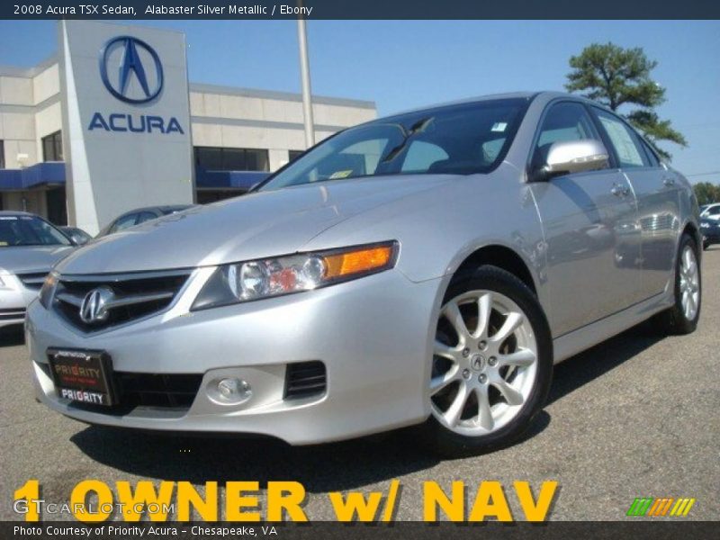 Alabaster Silver Metallic / Ebony 2008 Acura TSX Sedan