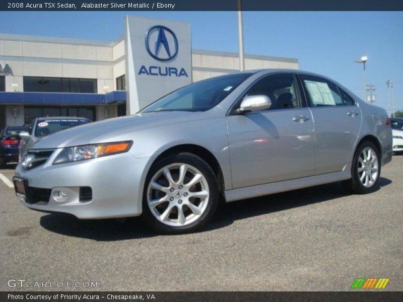 Alabaster Silver Metallic / Ebony 2008 Acura TSX Sedan