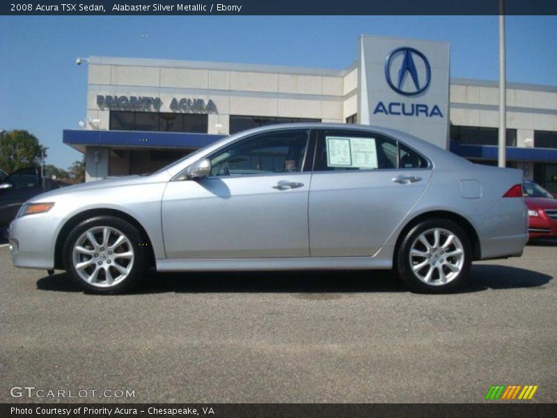 Alabaster Silver Metallic / Ebony 2008 Acura TSX Sedan
