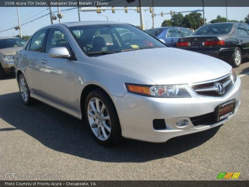 Alabaster Silver Metallic / Ebony 2008 Acura TSX Sedan