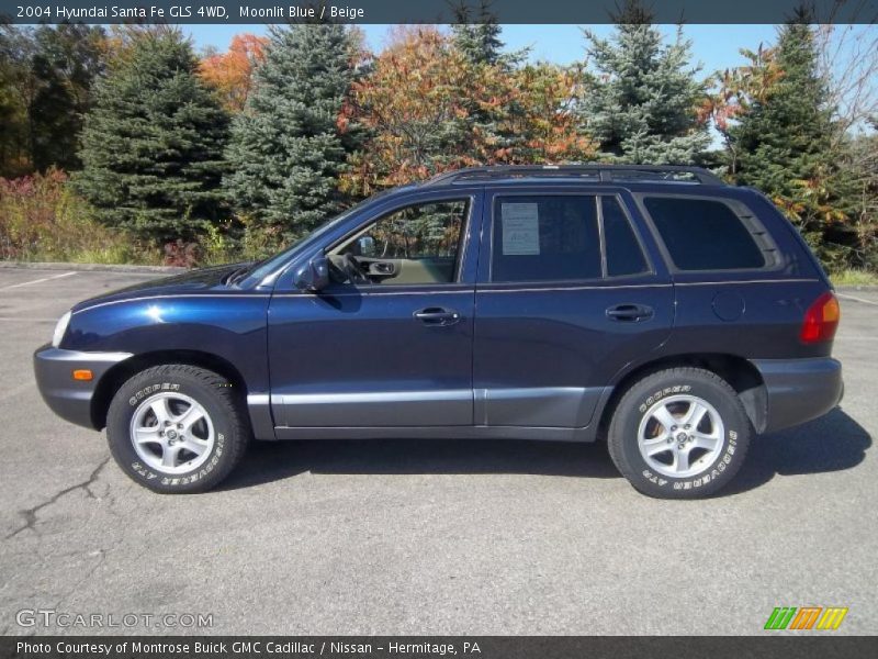 Moonlit Blue / Beige 2004 Hyundai Santa Fe GLS 4WD