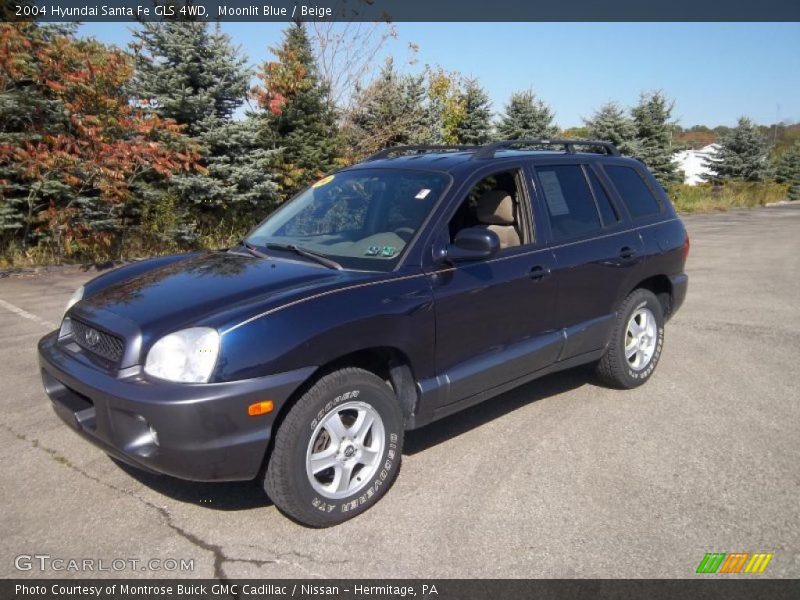 Moonlit Blue / Beige 2004 Hyundai Santa Fe GLS 4WD