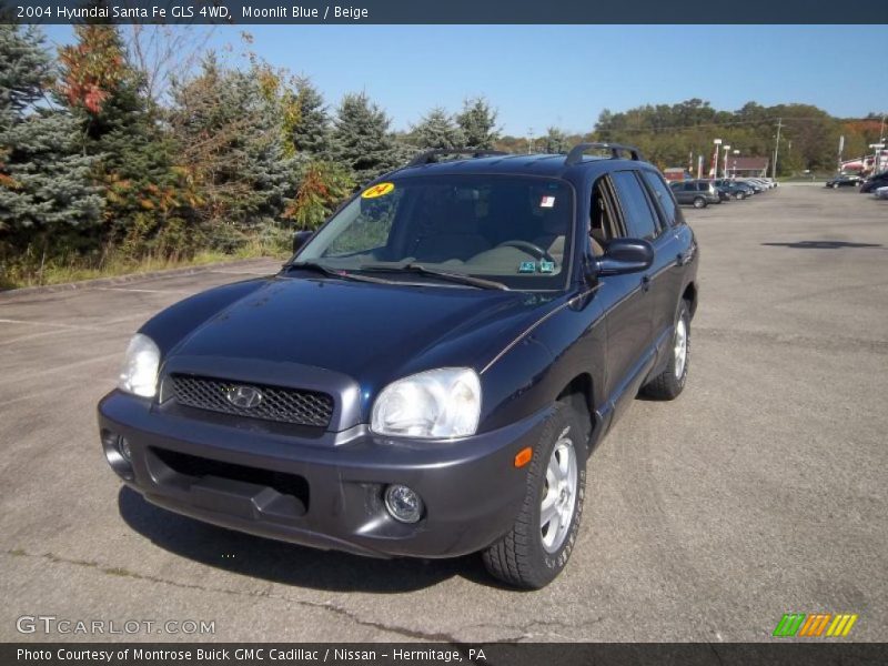 Moonlit Blue / Beige 2004 Hyundai Santa Fe GLS 4WD