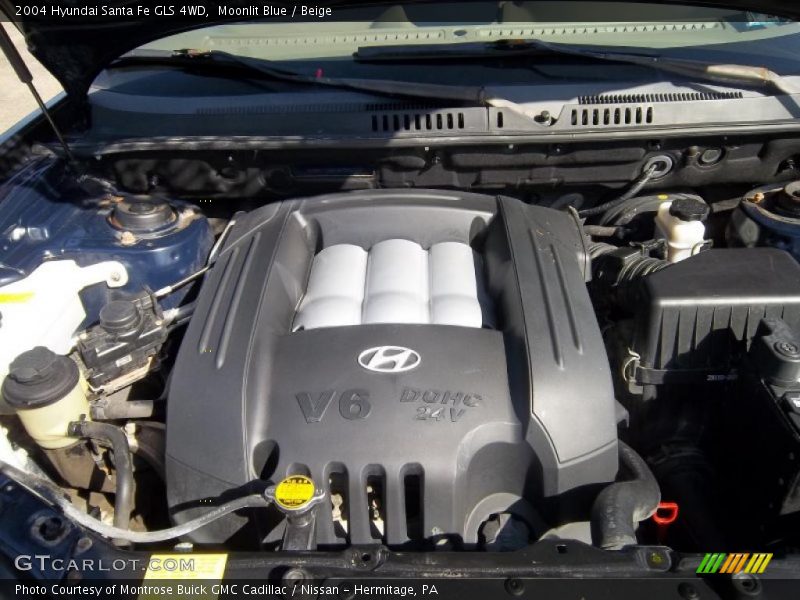 Moonlit Blue / Beige 2004 Hyundai Santa Fe GLS 4WD