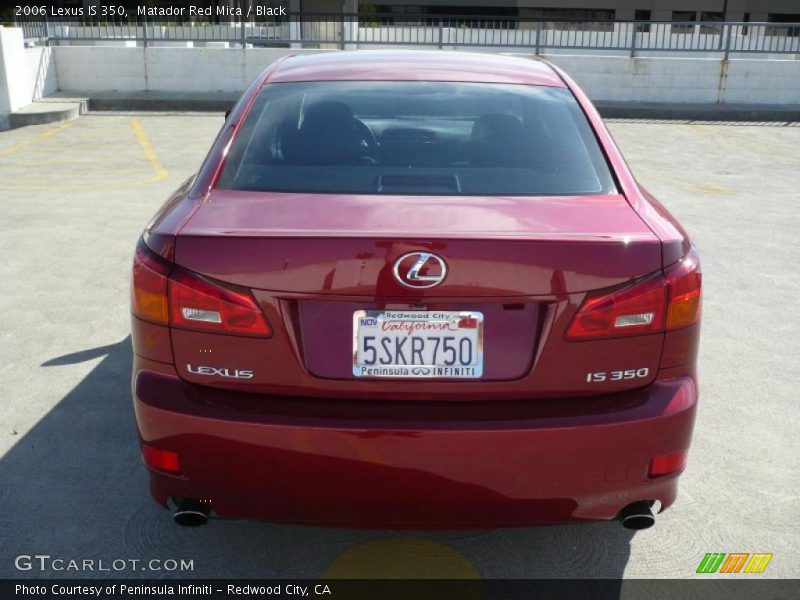 Matador Red Mica / Black 2006 Lexus IS 350