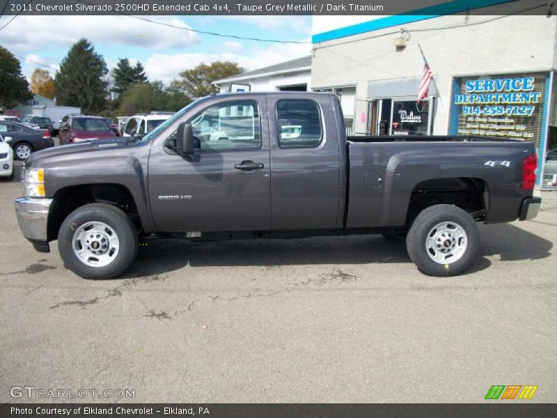 Taupe Grey Metallic / Dark Titanium 2011 Chevrolet Silverado 2500HD Extended Cab 4x4