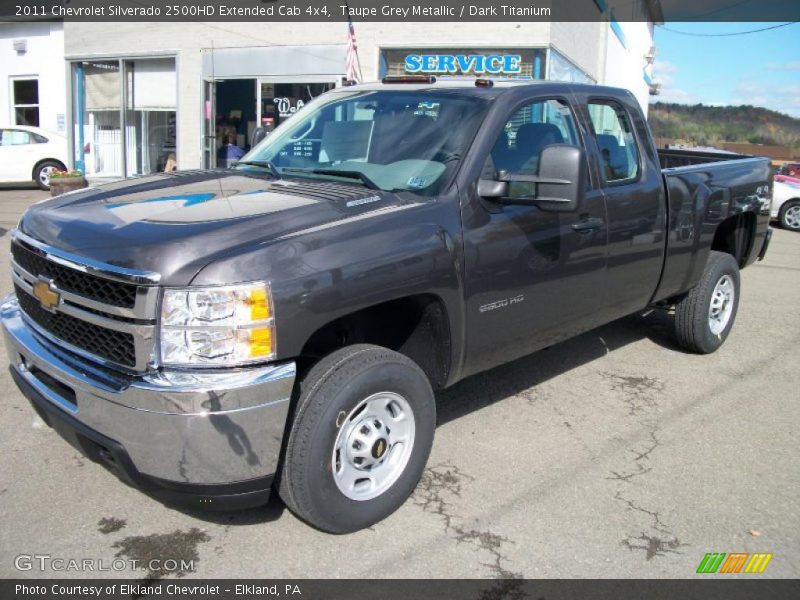 Taupe Grey Metallic / Dark Titanium 2011 Chevrolet Silverado 2500HD Extended Cab 4x4