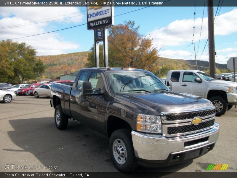Taupe Grey Metallic / Dark Titanium 2011 Chevrolet Silverado 2500HD Extended Cab 4x4