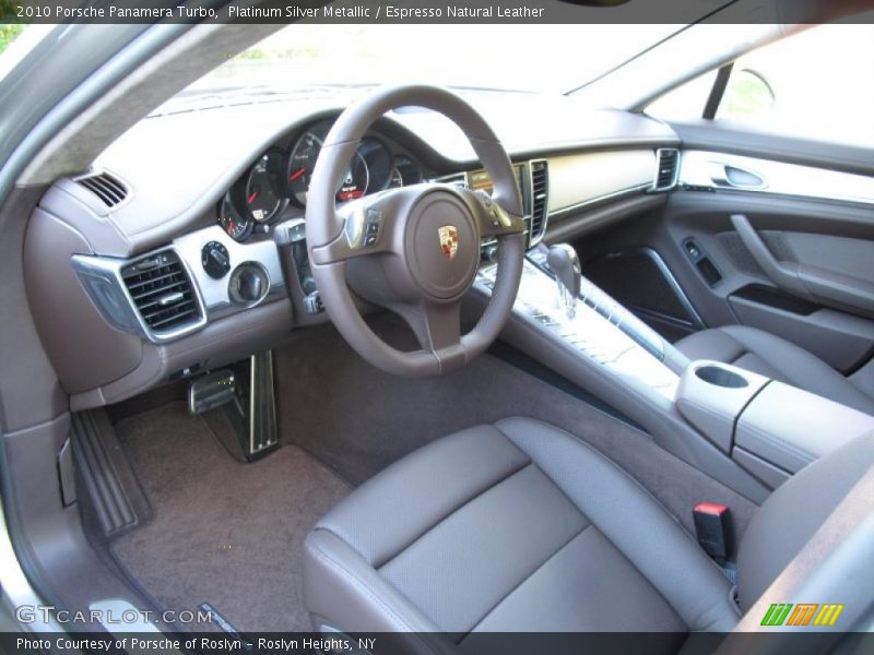 Platinum Silver Metallic / Espresso Natural Leather 2010 Porsche Panamera Turbo