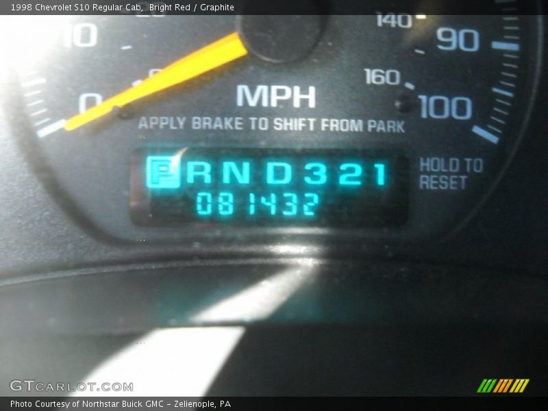 Bright Red / Graphite 1998 Chevrolet S10 Regular Cab