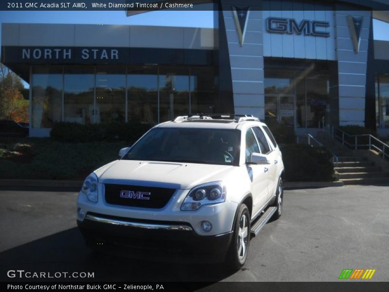 White Diamond Tintcoat / Cashmere 2011 GMC Acadia SLT AWD