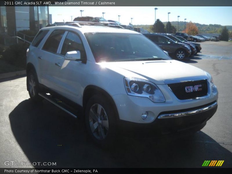 White Diamond Tintcoat / Cashmere 2011 GMC Acadia SLT AWD