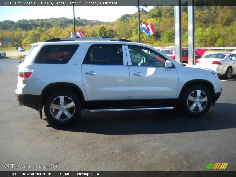 White Diamond Tintcoat / Cashmere 2011 GMC Acadia SLT AWD