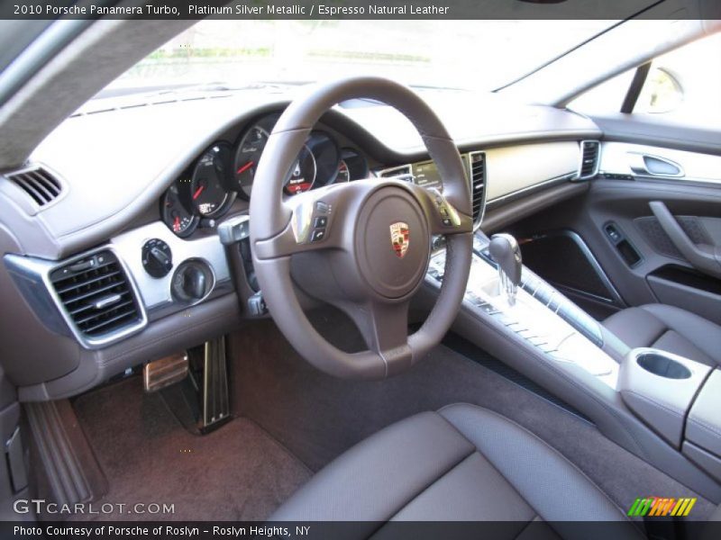 Platinum Silver Metallic / Espresso Natural Leather 2010 Porsche Panamera Turbo