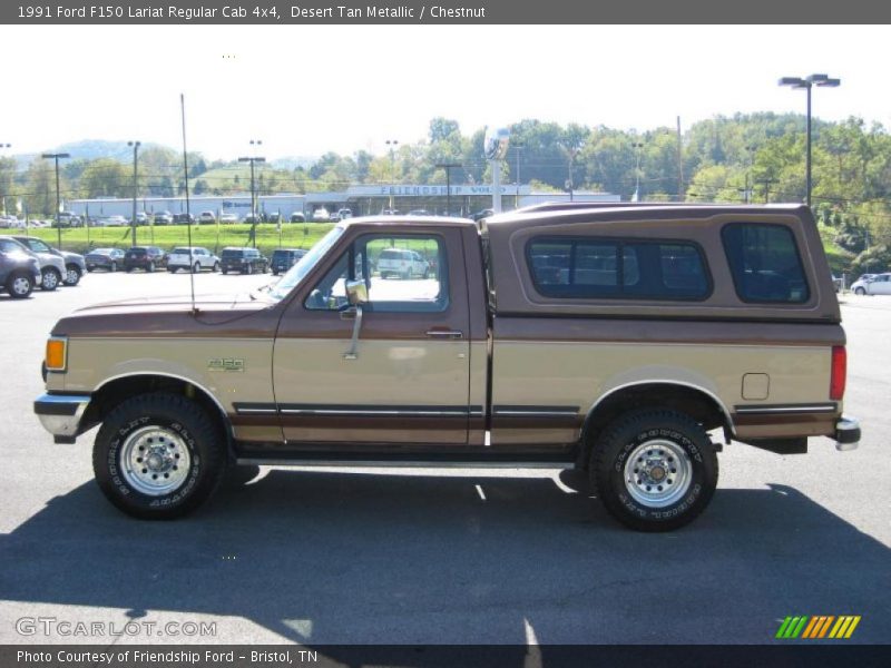 Desert Tan Metallic / Chestnut 1991 Ford F150 Lariat Regular Cab 4x4
