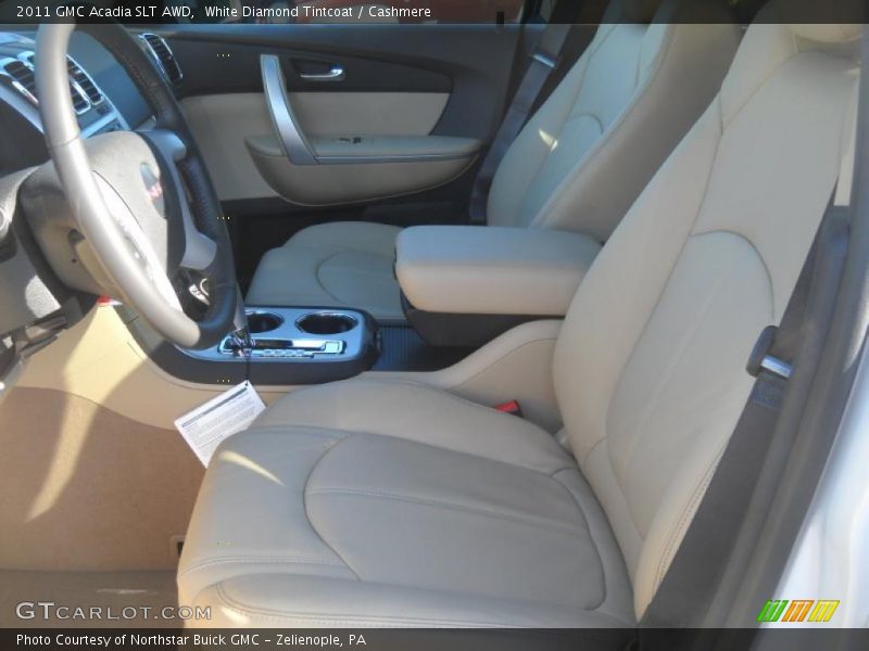 White Diamond Tintcoat / Cashmere 2011 GMC Acadia SLT AWD