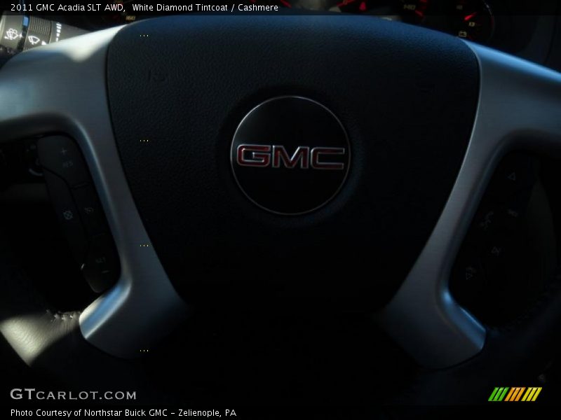 White Diamond Tintcoat / Cashmere 2011 GMC Acadia SLT AWD