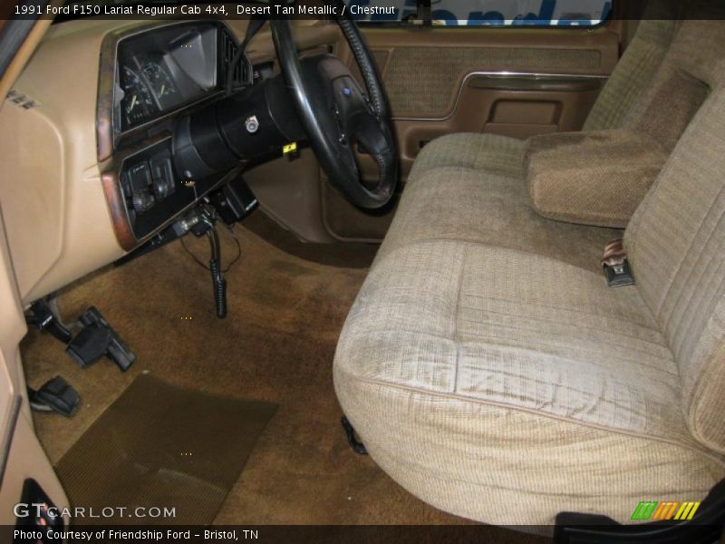 Desert Tan Metallic / Chestnut 1991 Ford F150 Lariat Regular Cab 4x4