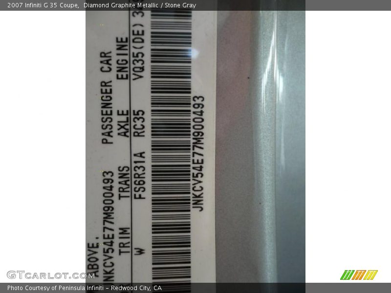 Diamond Graphite Metallic / Stone Gray 2007 Infiniti G 35 Coupe
