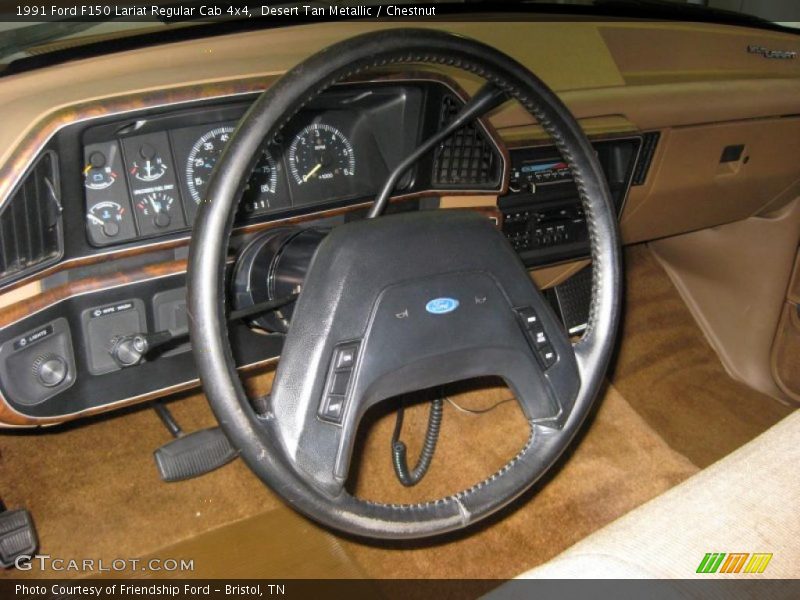 Desert Tan Metallic / Chestnut 1991 Ford F150 Lariat Regular Cab 4x4