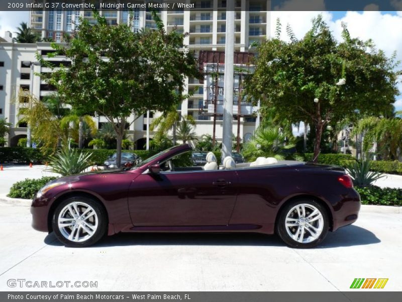 Midnight Garnet Metallic / Wheat 2009 Infiniti G 37 Convertible