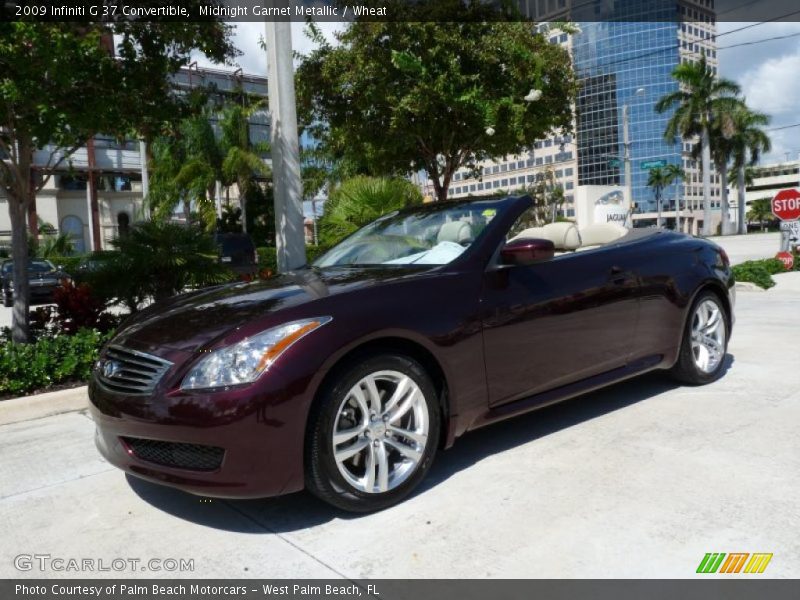 Midnight Garnet Metallic / Wheat 2009 Infiniti G 37 Convertible