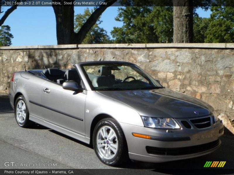 Steel Gray Metallic / Gray 2007 Saab 9-3 2.0T Convertible