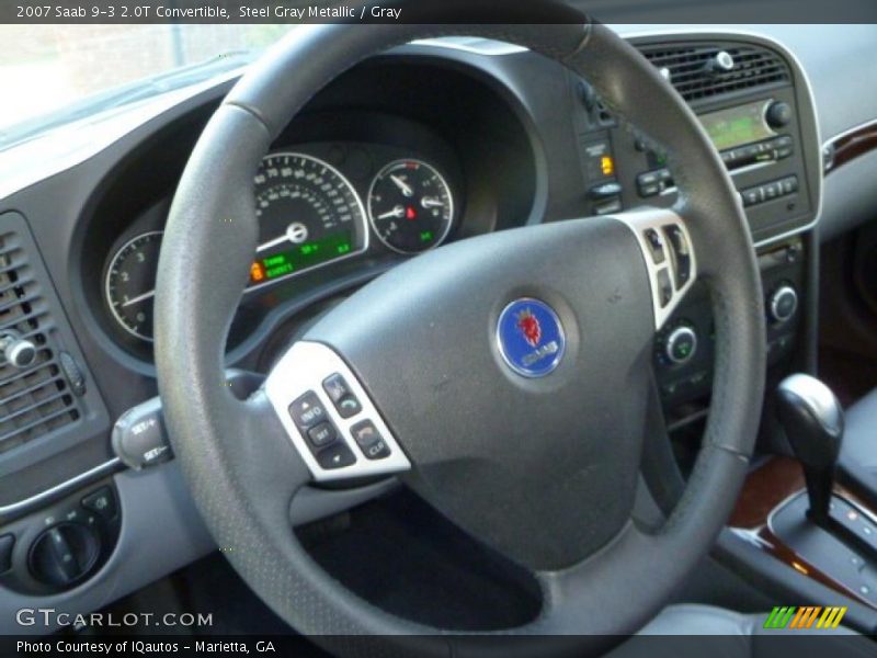 Steel Gray Metallic / Gray 2007 Saab 9-3 2.0T Convertible