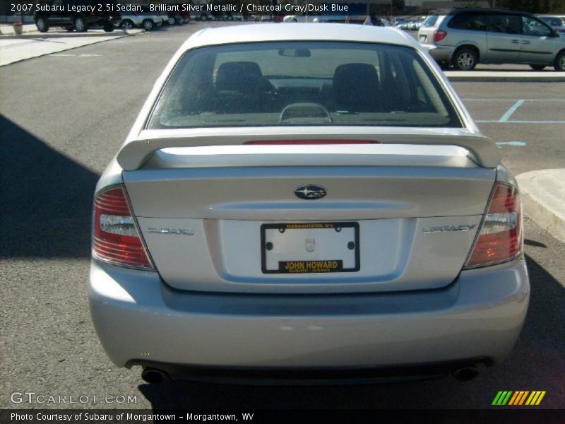 Brilliant Silver Metallic / Charcoal Gray/Dusk Blue 2007 Subaru Legacy 2.5i Sedan