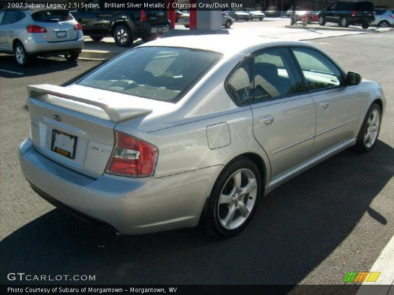 Brilliant Silver Metallic / Charcoal Gray/Dusk Blue 2007 Subaru Legacy 2.5i Sedan