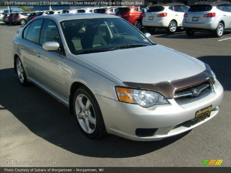 Brilliant Silver Metallic / Charcoal Gray/Dusk Blue 2007 Subaru Legacy 2.5i Sedan