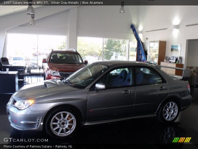 Urban Gray Metallic / Blue Alcantara 2007 Subaru Impreza WRX STi