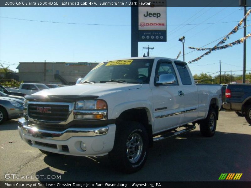 Summit White / Dark Pewter 2006 GMC Sierra 2500HD SLT Extended Cab 4x4