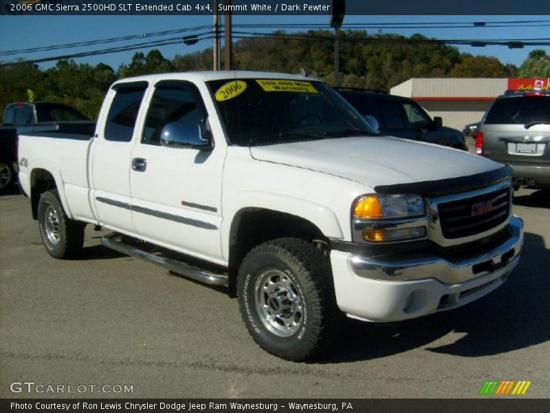 Summit White / Dark Pewter 2006 GMC Sierra 2500HD SLT Extended Cab 4x4