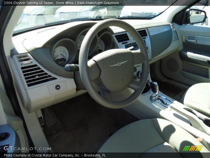 Stone White / Dark Khaki/Light Graystone 2009 Chrysler Sebring LX Sedan