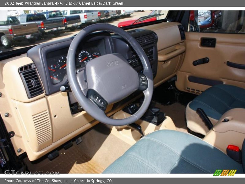 Black / Camel Beige/Dark Green 2002 Jeep Wrangler Sahara 4x4