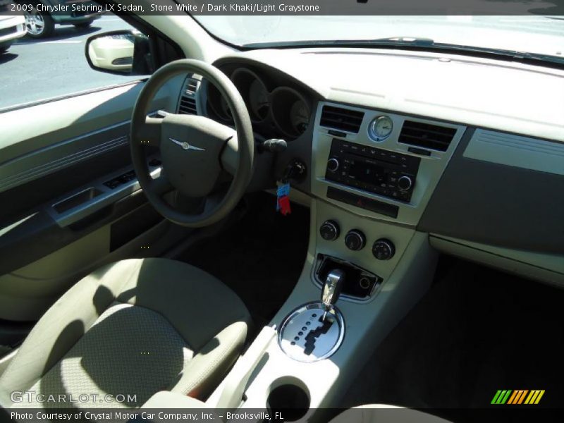 Stone White / Dark Khaki/Light Graystone 2009 Chrysler Sebring LX Sedan