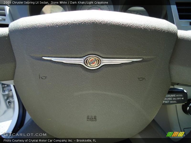 Stone White / Dark Khaki/Light Graystone 2009 Chrysler Sebring LX Sedan