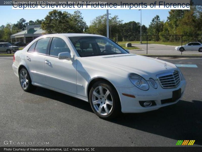 Arctic White / Black/Sahara Beige 2007 Mercedes-Benz E 350 Sedan